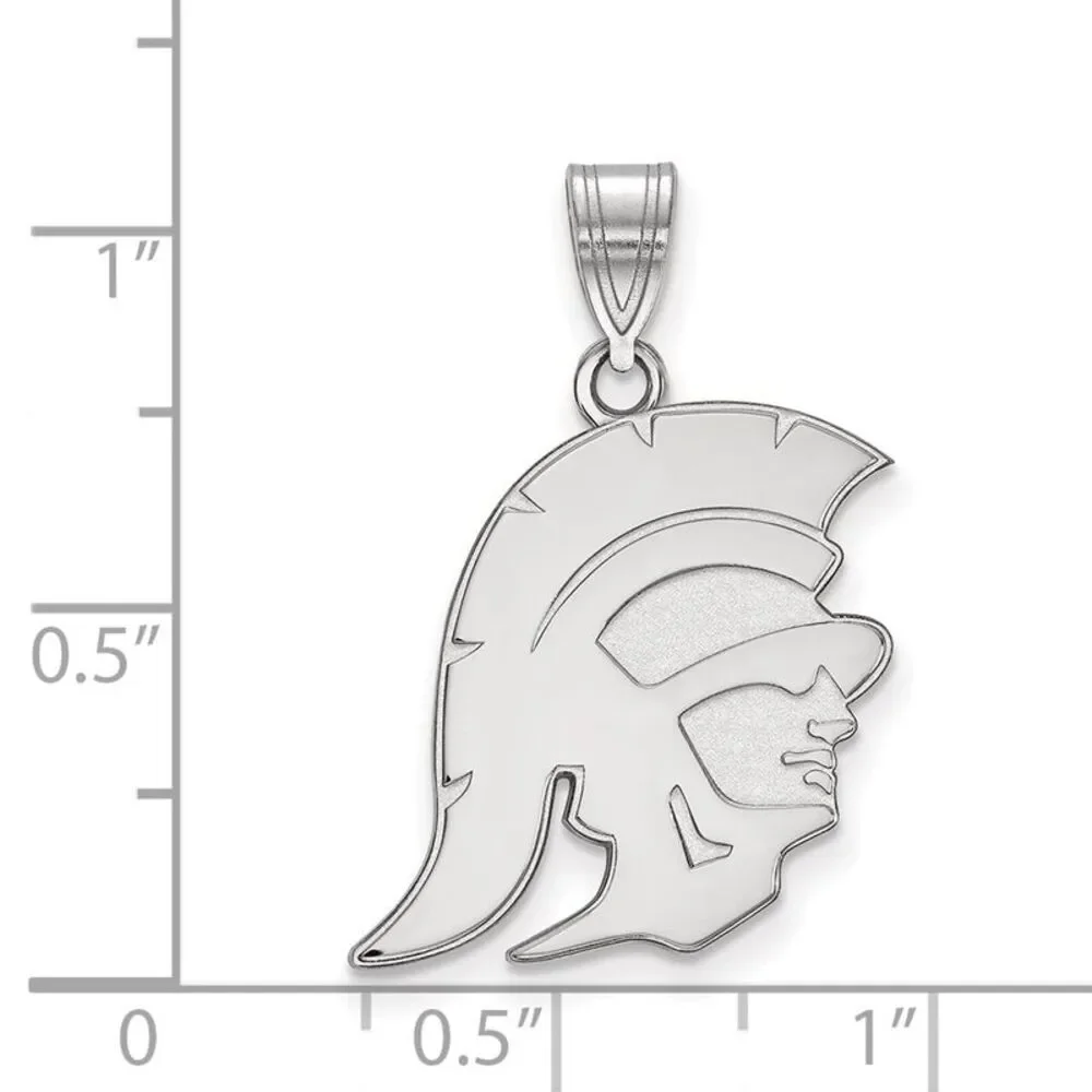 14K White Gold University of Southern California Large Trojan Pendant